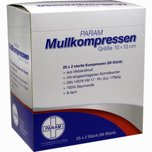Param Mullkompressen Steril 8- Fach 10 X 10cm  25 Stück - ab 6,52 €