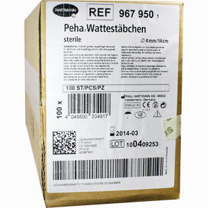 Peha Wattestäbchen Steril 4 Mm mit Großem Wattekopf 100 Stück - ab 0,00 &euro;