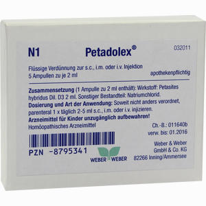 Petadolex Ampullen 5 x 2 ml - ab 0,00 &euro;