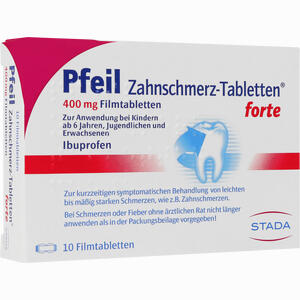 Abbildung von Pfeil Zahnschmerz- Tabletten Forte Filmtabletten 10 Stück