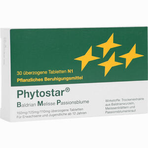 Phytostar Baldrian Melisse Passionsblume 150/125/110mg Tabletten 30 Stück - ab 6,49 €