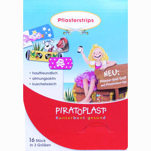 Piratoplast Mädchen Pflasterstrips 3 Größen  16 Stück - ab 4,45 €