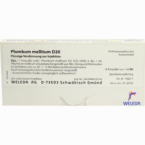 Plumbum Mellitum D20 Ampullen 8 x 1 ml - ab 27,08 €