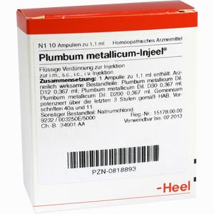 Plumbum Metallicum- Injeel Ampullen  10 Stück - ab 0,00 €