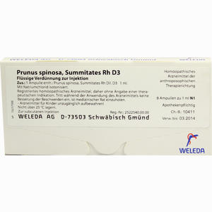Prunus Spinos Summit Rh D3 Ampullen 8 x 1 ml - ab 23,44 €