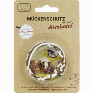 Pu- Leder Mückenschutz Armband - Braun/weiß- Kaudragees 1 Stück - ab 4,28 €