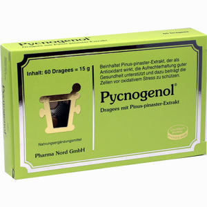 Abbildung von Pycnogenol Kiefernrindenextrakt Dragees 60 Stück Abbildung von Pycnogenol Kiefernrindenextrakt Dragees 60 Stück
