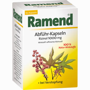 Ramend Abführ- Kapseln Rizinol 1000mg Weichkapselnwka 60 Stück
