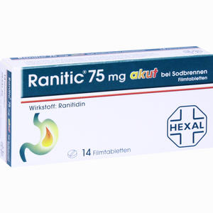 Ranitic 75 Akut bei Sodbrennen Filmtabletten 14 Stück - ab 0,00 &euro;
