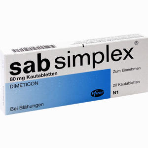 Sab Simplex 80mg Kautabletten  20 Stück - ab 0,00 &euro;
