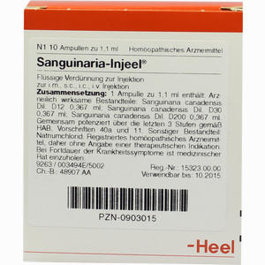Sanguinaria- Injeel Ampullen  10 Stück - ab 0,00 &euro;