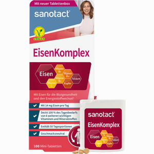 Sanotact Eisen Komplex mit B2 Kupfer & Folsäure 100 Stück - ab 3,66 &euro;