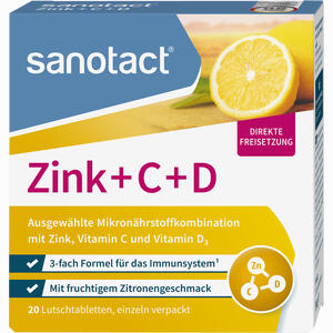 Sanotact Zink + C + D Lutschtabletten 20 Stück - ab 2,45 €