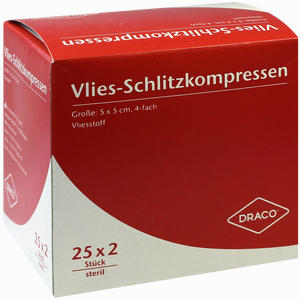 Schlitzkompresse Vlies 5x5cm 4fach Steril Kompressen 25 x 2 Stück - ab 17,53 €