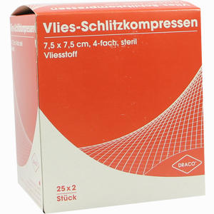 Schlitzkompresse Vlies 7.5x7.5cm 4fach Steril Kompressen 25 x 2 Stück - ab 19,56 €