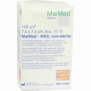 Schlitzkompressen 7.5x7.5 8- Fach Unsteril  100 Stück - ab 7,46 €