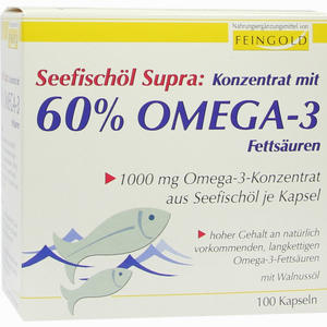 Seefischöl Supra mit 60% Omega- 3- Fettsäuren Weichkapseln  100 Stück - ab 13,56 €
