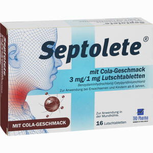 Septolete mit Cola- Geschmack 3 Mg/1 Mg Lutschtabletten 16 Stück - ab 4,93 &euro;