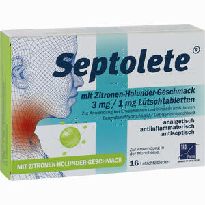 Septolete mit Zitronen- Holunder- Geschmack 3mg/1mg Lutschtabletten 16 Stück - ab 3,65 €