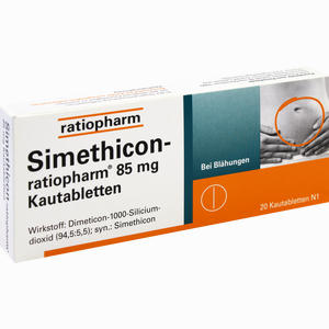 Simethicon- Ratiopharm 85mg Kautabletten  20 Stück - ab 2,96 €
