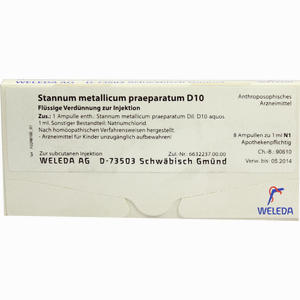 Stannum Met Praep D10 Ampullen 8 x 1 ml - ab 0,00 &euro;