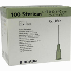 Sterican Dental- Kanüle L 27g 0. 40x40mm Kanülen 100 Stück - ab 11,34 &euro;