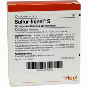 Sulfur- Injeel Ampullen  10 Stück - ab 17,72 €