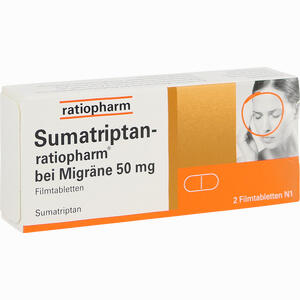 Sumatriptan- Ratiopharm bei Migräne 50 Mg Fta Filmtabletten 2 Stück Sumatriptan- Ratiopharm bei Migräne 50 Mg Fta Filmtabletten 2 Stück