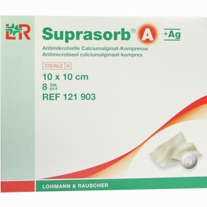 Suprasorb A+ag Antimikrobielle Calcium- Kompresse 10x10cm Kompressen 8 Stück - ab 113,00 €