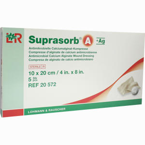 Suprasorb A+ag Antimikrobielle Calciumalginat- Kompresse 10x20cm Kompressen 5 Stück - ab 194,27 €