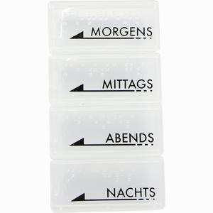 Tablettendose Morgens/Mittags/Abends/Nachts mit Blindenschrift Weiß Transparent 1 Stück - ab 2,08 €