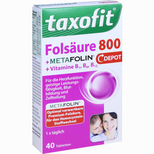 Taxofit Folsäure + Metafolin 800 Depot Tabletten 40 Stück