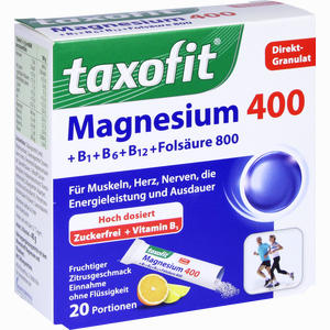 Taxofit Magnesium 400+ B1 + B6 + B12 + Folsäure 800 Granulat  20 Stück - ab 3,00 €