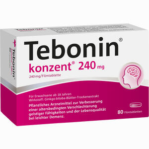 Tebonin Konzent 240mg Filmtabletten  80 Stück Tebonin Konzent 240mg Filmtabletten  80 Stück