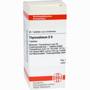 Thyreoidinum Suis D6 Tabletten 80 Stück - ab 8,88 €