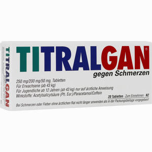 Titralgan gegen Schmerzen Tabletten 20 Stück - ab 2,70 €