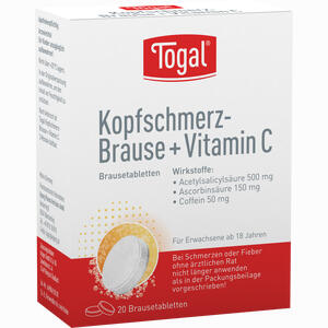 Abbildung von Togal Kopfschmerz Brause mit Vitamin C Brausetabletten 20 Stück