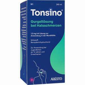 Tonsino Gurgel. B. Hals. 1. 5mg/Ml Lsg. Z. Anw. I. D. Mundh 240 ml - ab 5,61 €