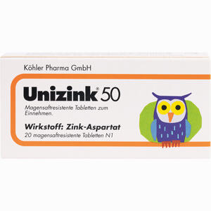Unizink 50 Tabletten 20 Stück - ab 3,50 €