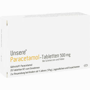 Unsere Paracetamol- Tabletten 500 Mg 20 Stück - ab 2,07 €