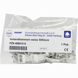Verband Klammern Weiss 50 Stück - ab 0,00 &euro;