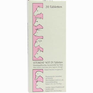 Vetokehl Not D5 Vet. Tabletten  20 Stück - ab 11,14 €