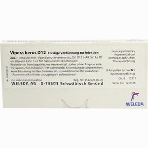 Vipera Berus D12 Ampullen 8 x 1 ml - ab 26,20 €