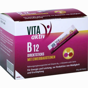 Vita Aktiv B 12 Direktsticks mit Eiweißbausteinen Beutel 60 Stück - ab 29,00 €