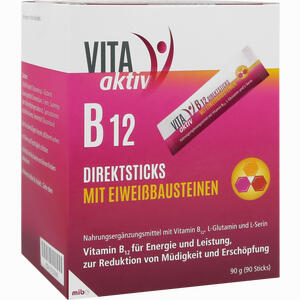 Vita Aktiv B 12 Direktsticks mit Eiweißbausteinen Beutel 90 Stück - ab 0,00 €