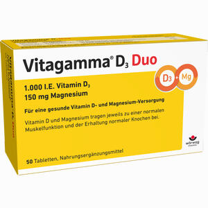 Vitagamma D3 Duo 1.000 I.e. + 150 Mg Magnesium Tabletten 50 Stück