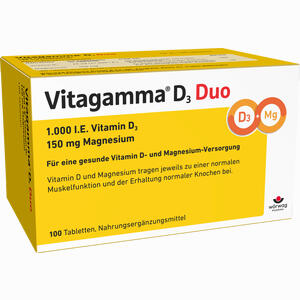 Vitagamma D3 Duo 1.000 I.e. + 150 Mg Magnesium Tabletten 100 Stück - ab 16,60 €