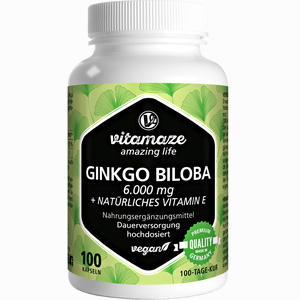 Vitamaze Ginkgo Biloba 6000 Mg Kapseln 100 Stück - ab 0,00 &euro;