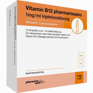 Vitamin B12 Pharmarissano 1mg/Ml Injektionslösung 10 x 1 ml - ab 5,29 €