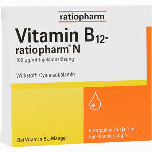 Vitamin- B12- Ratiopharm N Ampullen 5 x 1 ml - ab 0,00 €